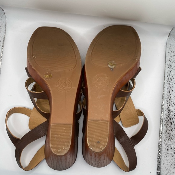 Lucky Brand LP- Leminah Women's Wedge Sandals Size 8 Leather Brown - Picture 4 of 6
